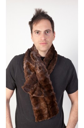 Mink fur scarf - Brown mink fur remnants